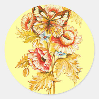 TBA-Gewinner Vintag Floral Runder Aufkleber
