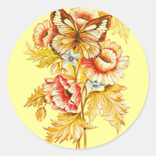 TBA Gewinner Vintage Floral Runder Aufkleber