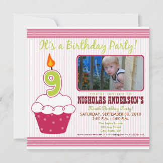 {TBA} Sweet Cupcake 9. Geburtstagsparty Einladung