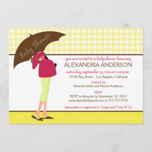 {TBA} Umbrella Mommy Baby Shower Invite (gelb) Einladung