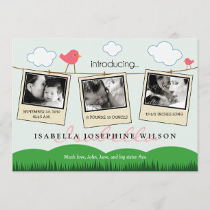 {TBA} Wäscheleine Geburtsanzeige Ankündigung