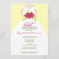 {TBA} Wedding Dress Brautparty Invite (gelb)