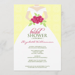 {TBA} Wedding Dress Brautparty Invite (gelb) Einladung