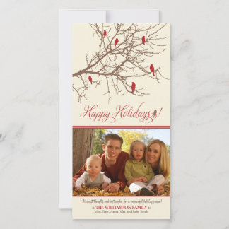 {TBA} Winter Birds Happy Holidays Fotokarte Feiertagskarte