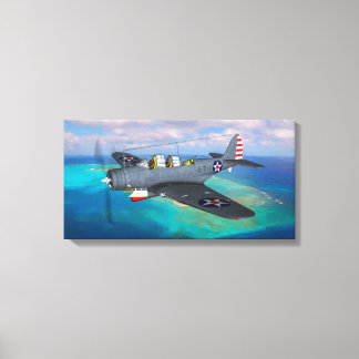 TBD-1 Devastatator über Midway Island Leinwanddruck