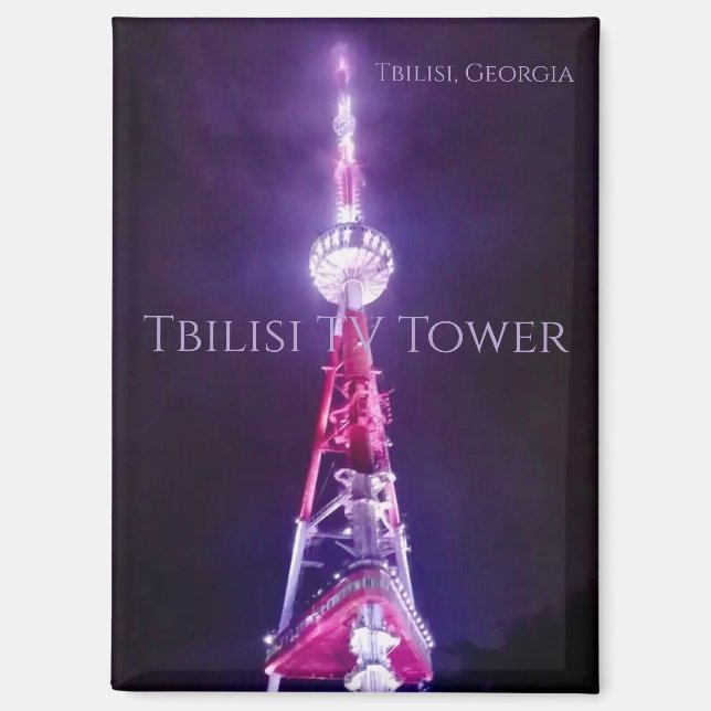 Tbilisi Georgien - Tbilisi Fernsehturm Magnet (Vorderseite)