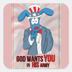 Tbone God will DIR in seinen Army-Aufklebern Quadratischer Aufkleber