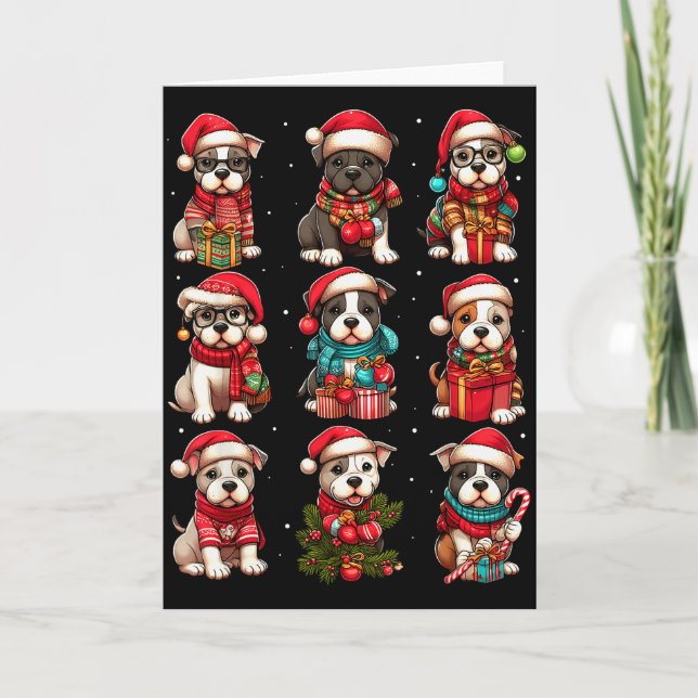 Tbull Christmas Funny Tbull Lover Pajama Men Women Karte (Vorderseite)