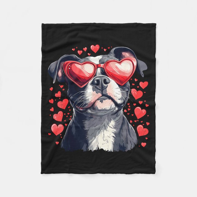 Tbull Heart Gles Cute Ttie Dog Lover Mom Dad Kids  Fleecedecke (Vorderseite)