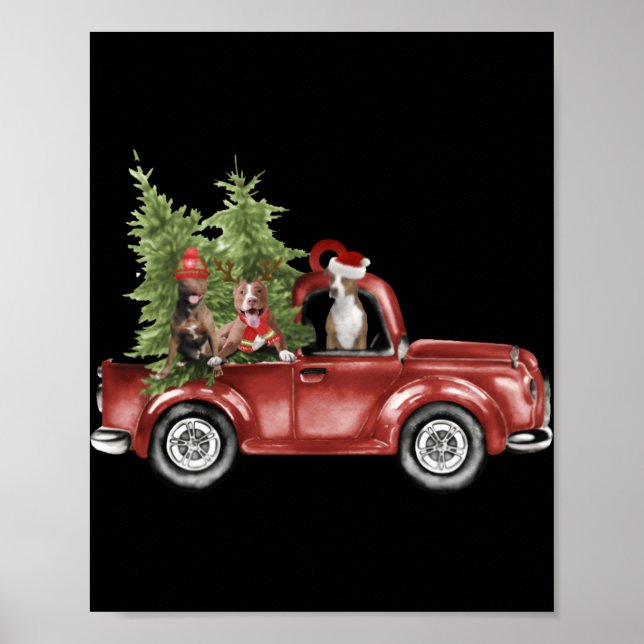 Tbull On Car Christmas Ornament Funny Xmas T Shirt Poster (Vorne)