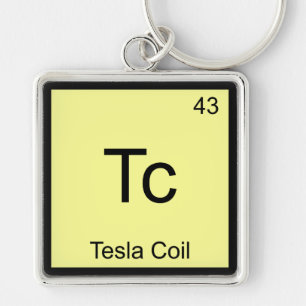 Tc - Tesla Coil Funny Chemistry Element Symbol T-S Schlüsselanhänger