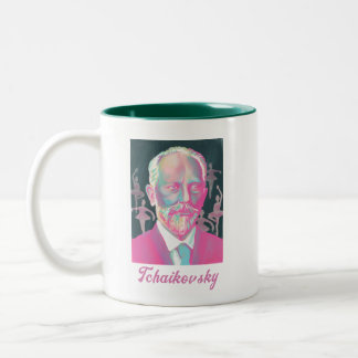Tchaikovsky Farbportrait Zitat Zweifarbige Tasse