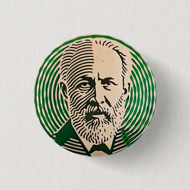 Tchaikovsky Portrait minimaler optischer Stil Button (Vorderseite)