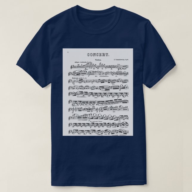 Tchaikovsky Violinkonzert Grafik T-Shirt (Design vorne)