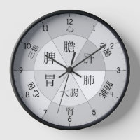 TCM Orgel-Uhr mit chinesischen Schriftzeichen Grau