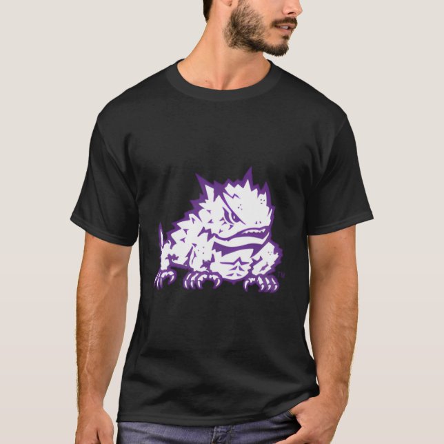 Tcu Horned Frogs Verlassen Brustmascot T-Shirt (Vorderseite)