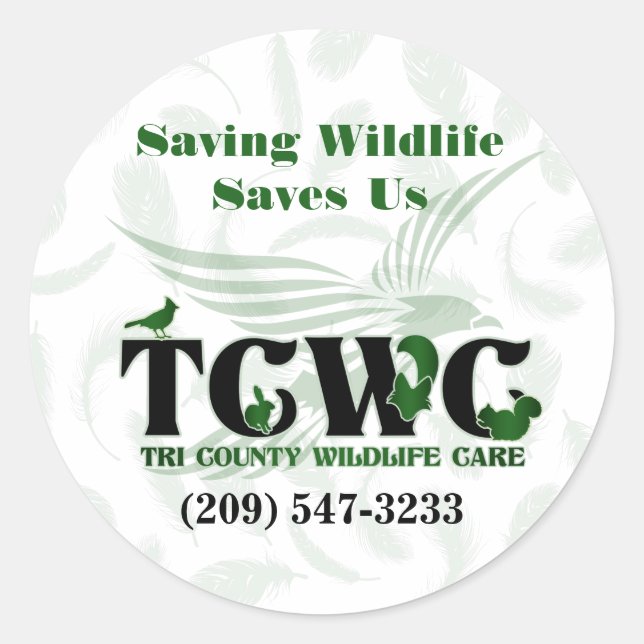 TCWC - Rettend Tierwelt mit Logos Rette Aufkleber  (Vorderseite)