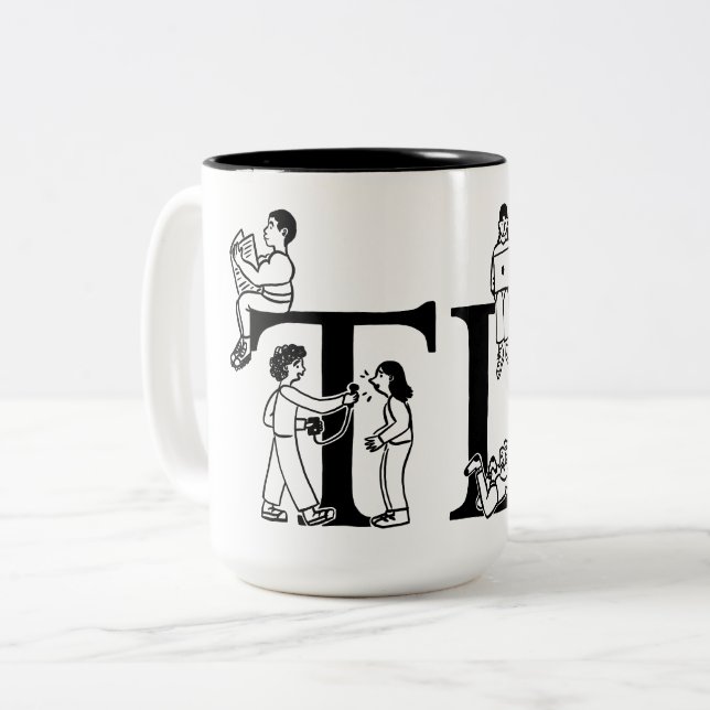 TD "People"-Tasse Zweifarbige Tasse (Vorderseite Links)