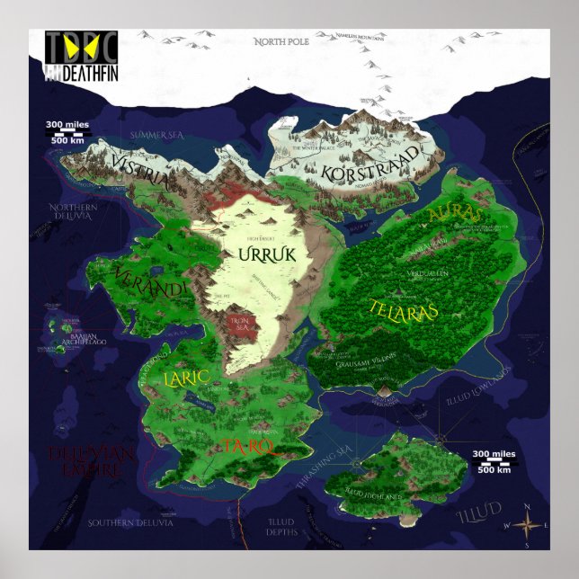 TDDC World Map Poster (Hauptkontinent) v1.13 (Vorne)