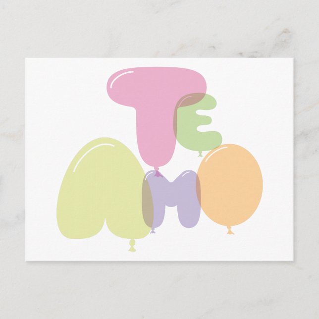 Te amo - Ich Liebe Sie auf Spanisch Postkarte (Vorderseite)