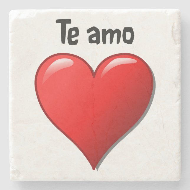 Te Amo - Liebe I Sie auf spanisch Steinuntersetzer (Vorderseite)