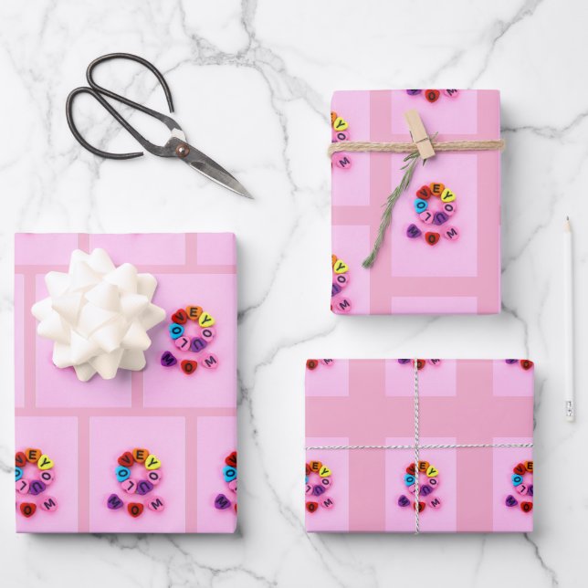 Te amo mamá geschenkpapier set (Vorderseite)
