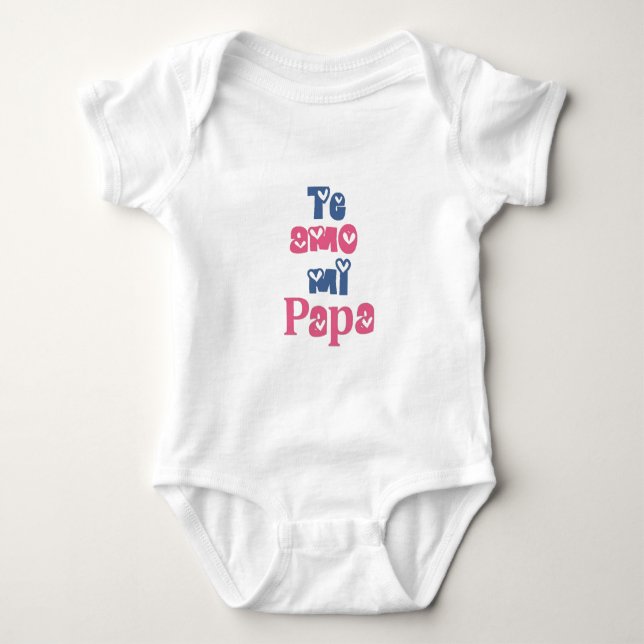 Te Amo Mi Papa Baby Strampler (Vorderseite)