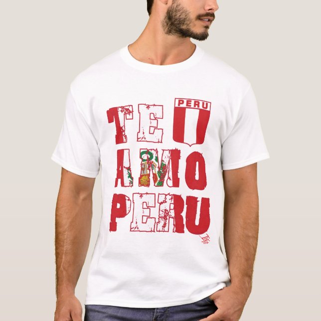 Te Amo Peru (lang/Licht) - Aufkleber InKa1821 T-Shirt (Vorderseite)