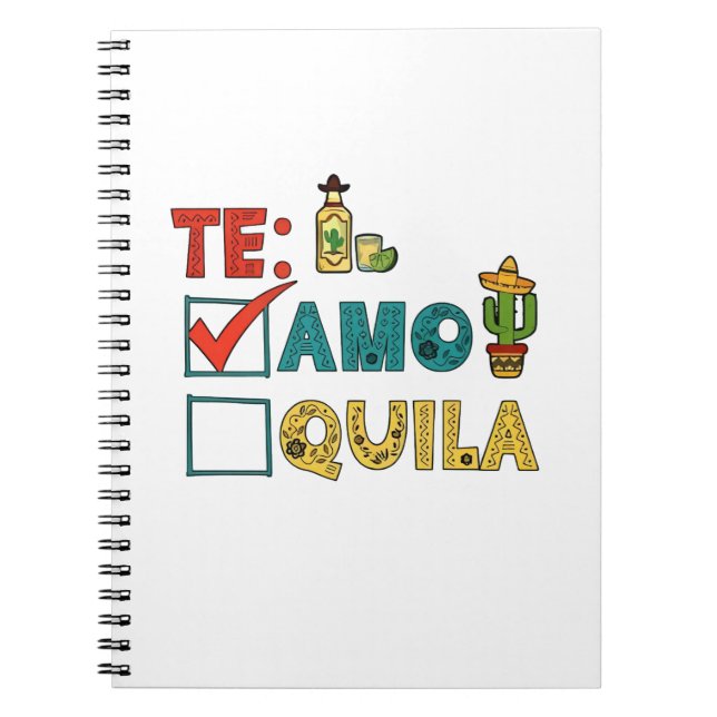 Te Amo Tequila Cinco De Mayo Funny Notizblock (Vorderseite)