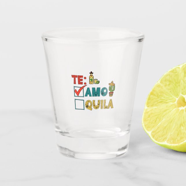 Te Amo Tequila Cinco De Mayo Funny Schnapsglas (Vorderseite)