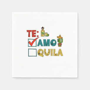 Te Amo Tequila Cinco De Mayo Funny Serviette
