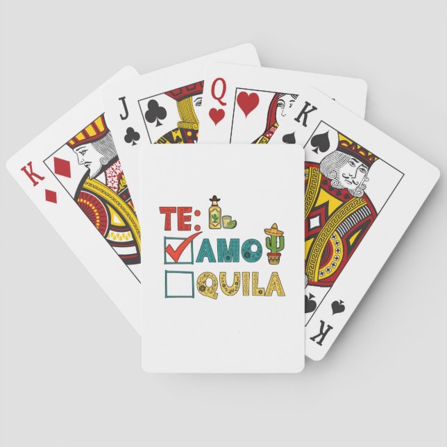 Te Amo Tequila Cinco De Mayo Funny Spielkarten (Rückseite)