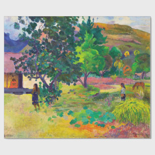 Te Fare, Das Haus Landschaftskunst von Paul Gaugui Geschenkpapier