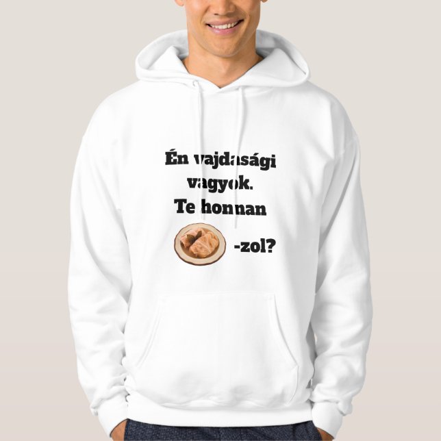 Te honnan SZÁRMA-zol? férfi hosszú ujjú Hoodie (Vorderseite)