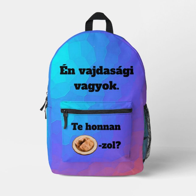 Te honnan SZÁRMA-zol? hátitáska Bedruckter Rucksack (Vorderseite)