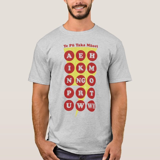 Te Pu Taka Maori Maori Alphabet T-Shirt (Vorderseite)
