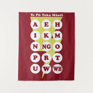 Te Pu Taka Maori Maori Alphabet Wandteppich