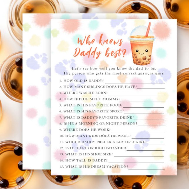 Tea baby shower - Game Who knows daddy best (Von Creator hochgeladen)