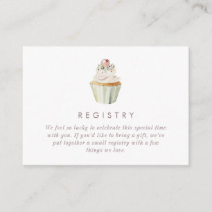 Tea Baby Shower Registrierungs-QR-Code Begleitkarte