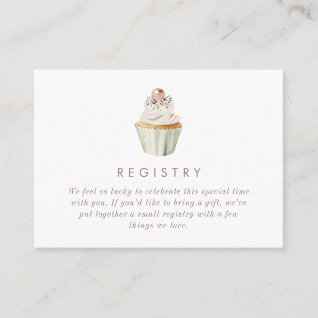 Tea Baby Shower Registrierungs-QR-Code Begleitkarte (Vorderseite)