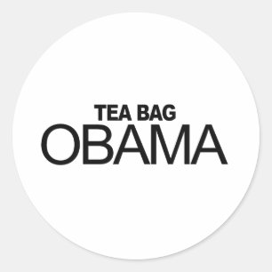 Tea Bag Obama Runder Aufkleber