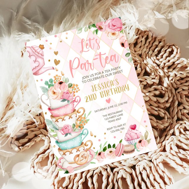 Tea Birthday Einladung Girl Party Par-tea Floral (Von Creator hochgeladen)