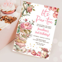 Tea Birthday Girl Party Par-tea Floral Geburtstag
