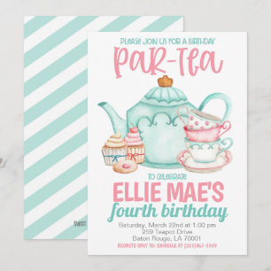 Tea Birthday Party Einladung