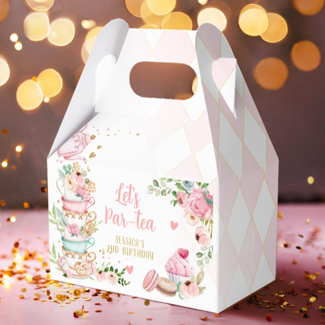 Tea Birthday Party Rosa Blume Girl Par-tea Floral Geschenkschachtel (Von Creator hochgeladen)