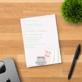 Tea & Books Bridal Shower Acryleinladungen