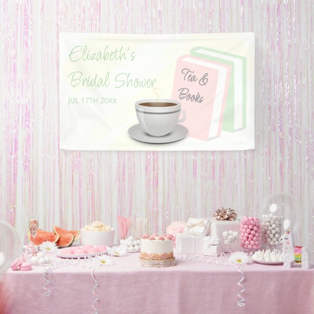 Tea & Books Bridal Shower Banner (Party)