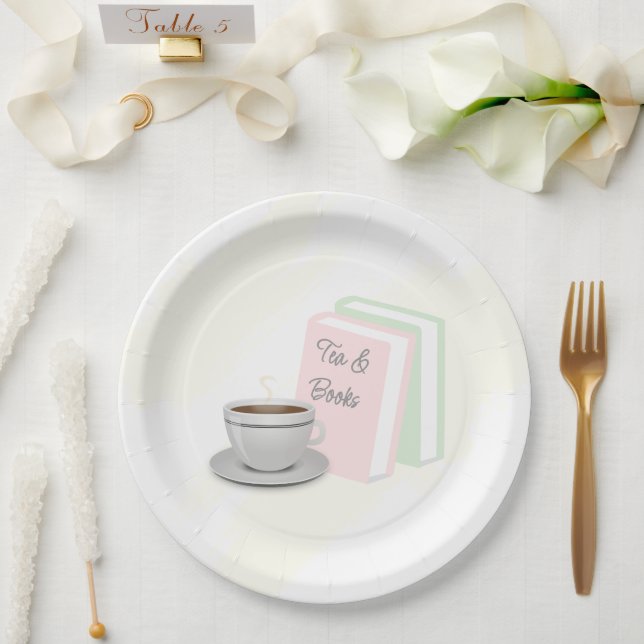 Tea & Books Bridal Shower Pappteller (Hochzeit)