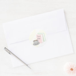 Tea & Books Bridal Shower Runder Aufkleber