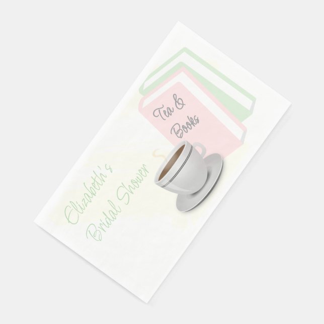 Tea & Books Bridal Shower Serviette (Ecke)